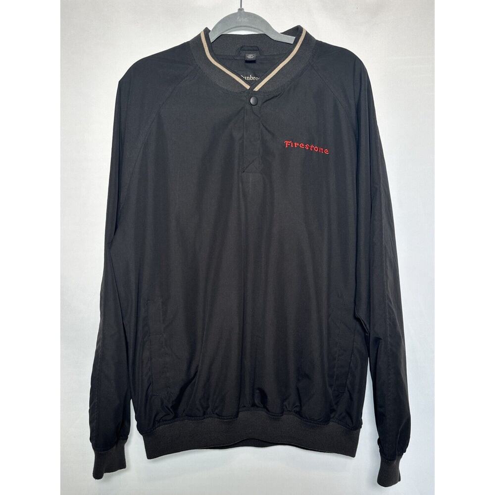 Vintage Firestone Softshell 1/4 Button Sweater Black Size Large By Dunbrooke